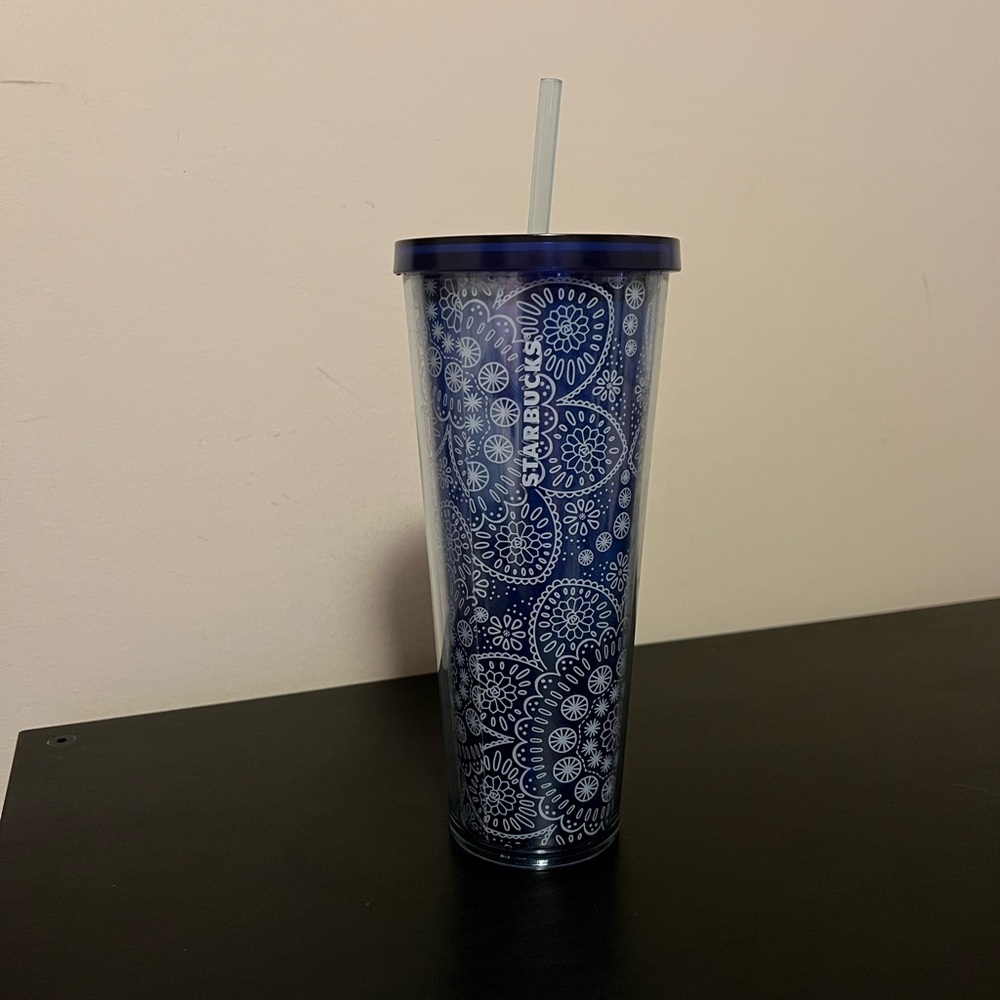 Starbucks Blue Bandana Paisley Tumbler